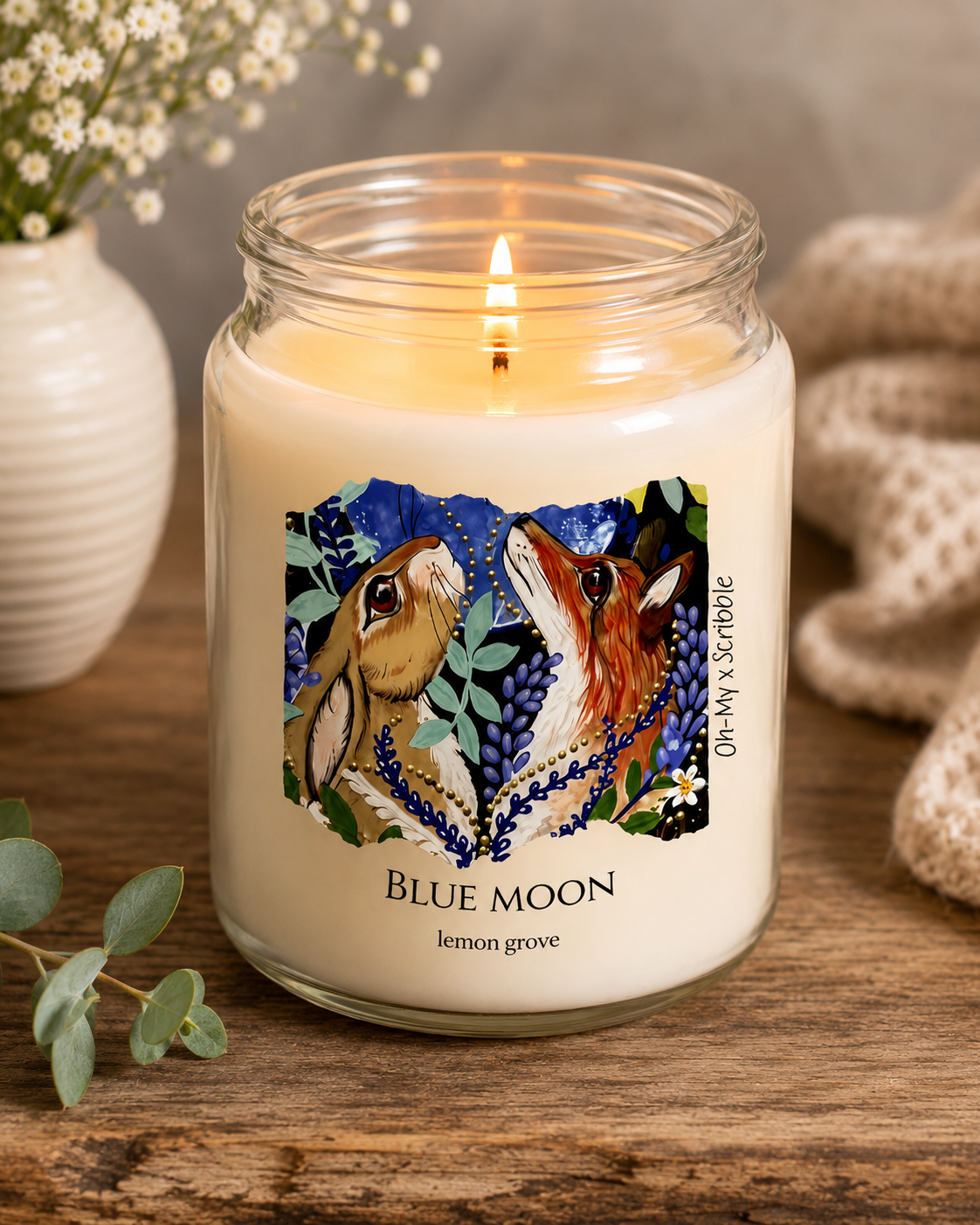 Blue Moon Candle | Oh-My x Scribbles With Love