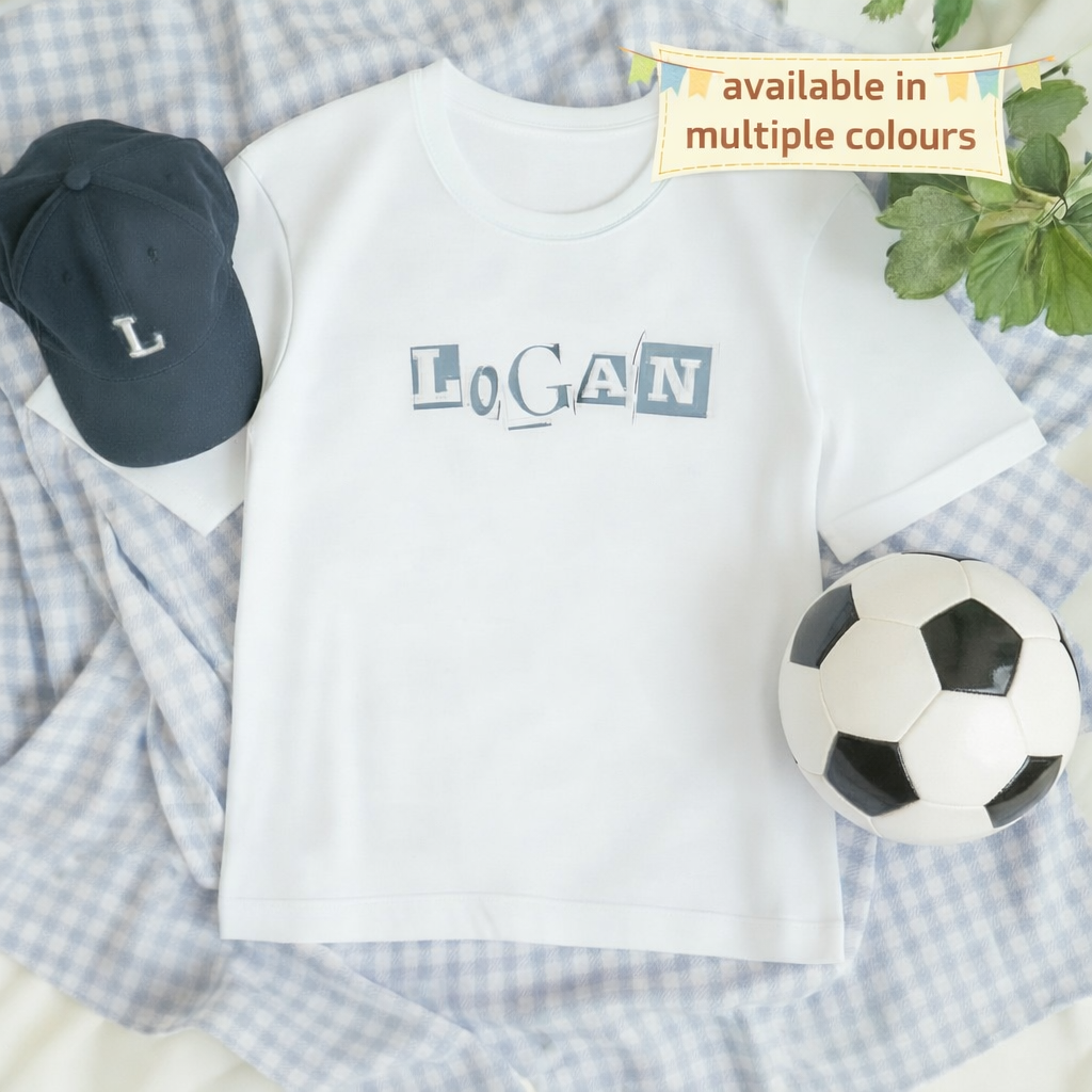 Personalised Children’s Name T-Shirt – Custom Kids Tee with Colour Options