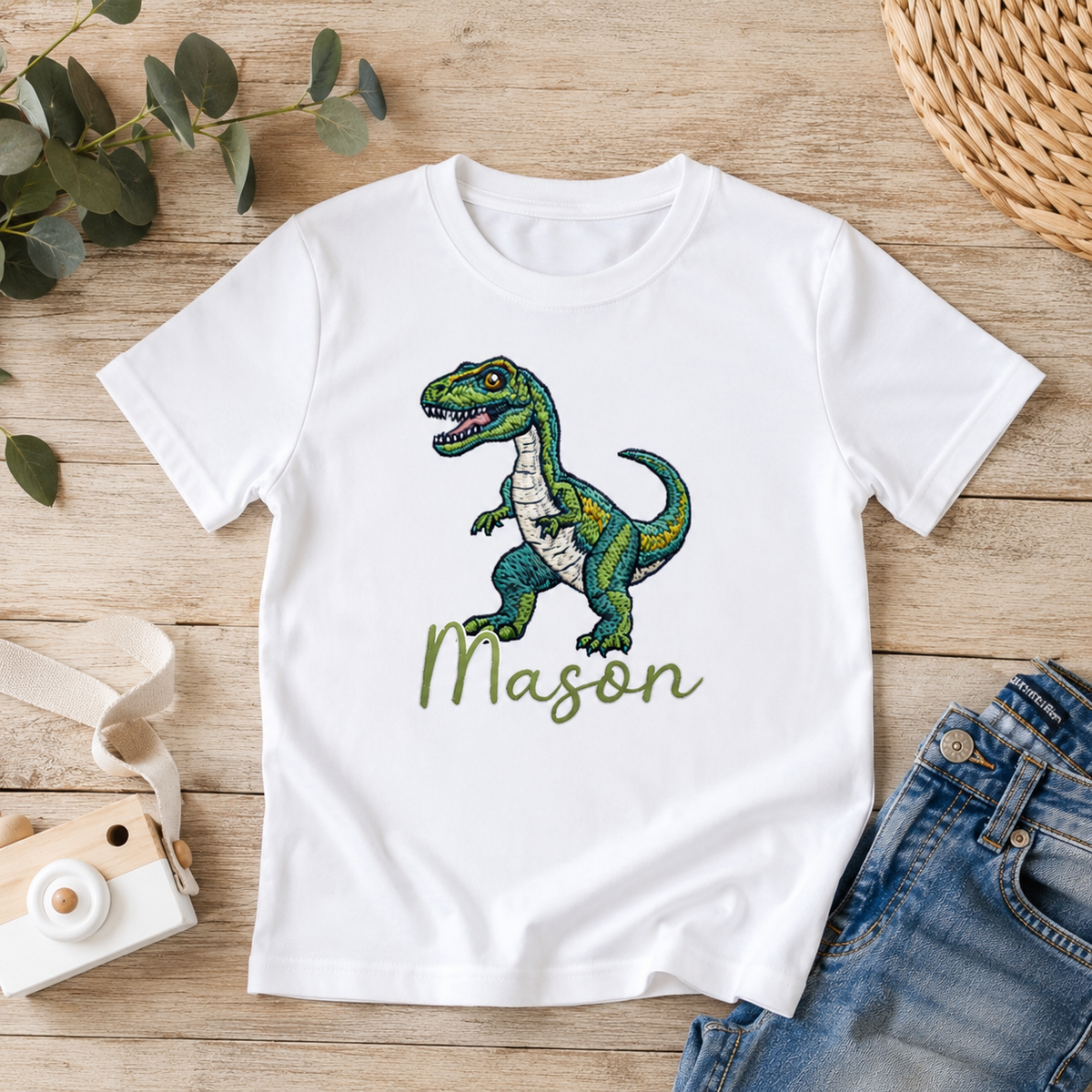 Personalised Dinosaur Kids T-Shirt