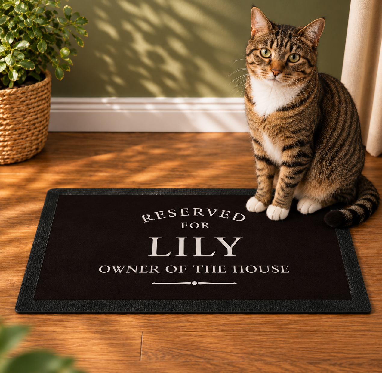 Personalised Reserved For Pet Bowl Mat