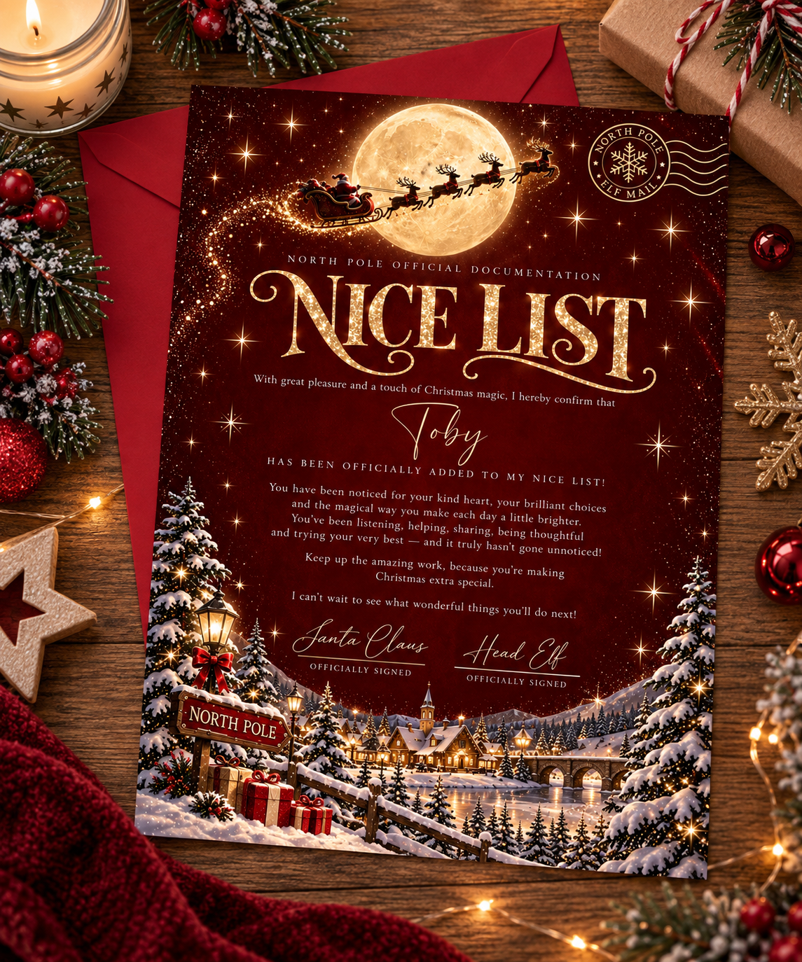 Personalised Santa’s Christmas Flight Nice List