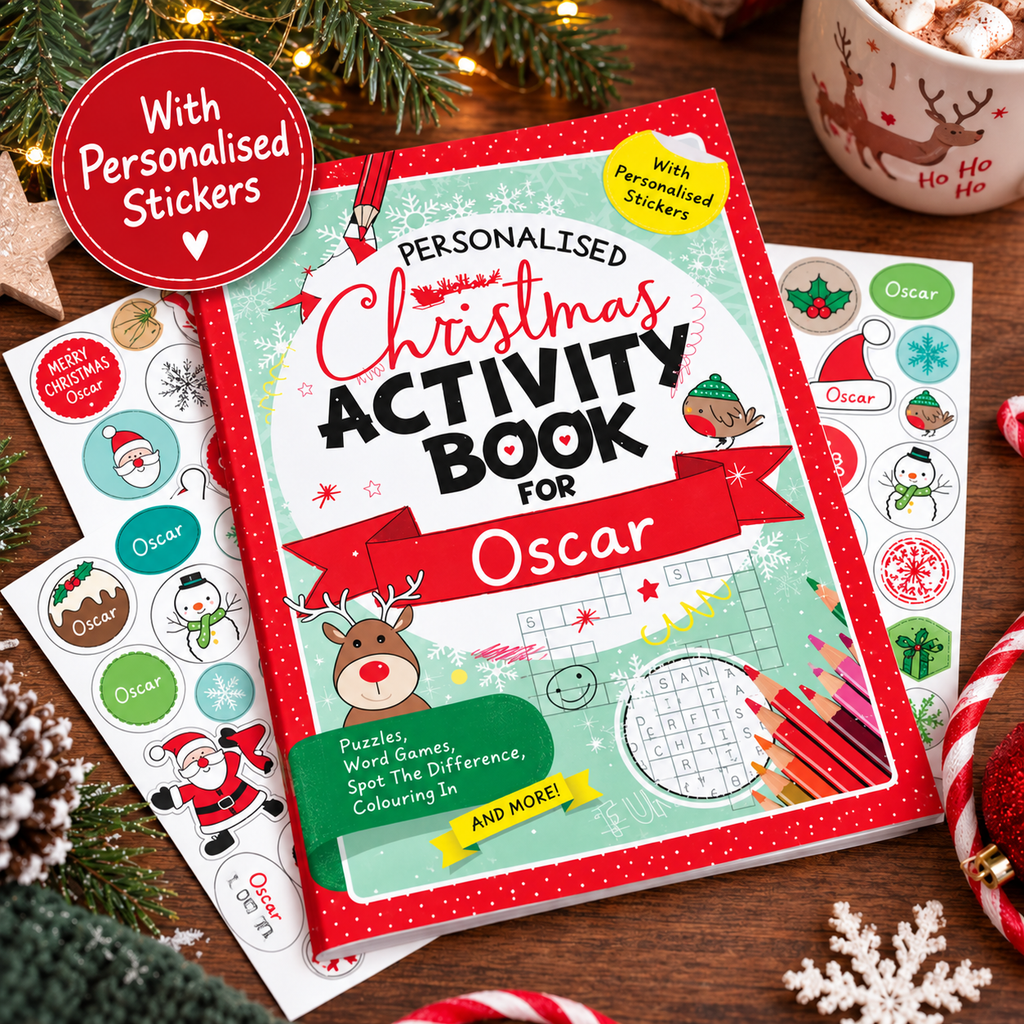 Personalised Christmas Activity Book with Stickers