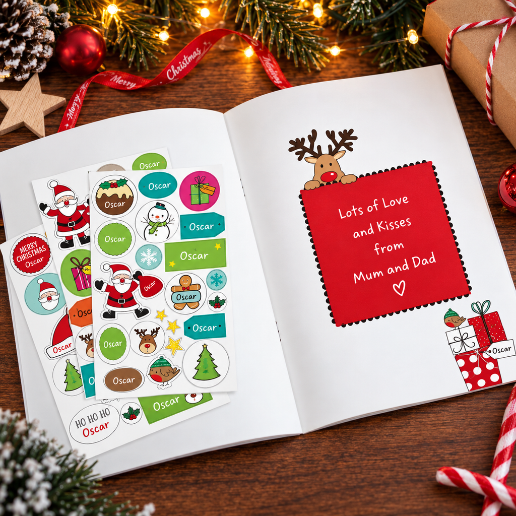 Personalised Christmas Activity Book with Stickers