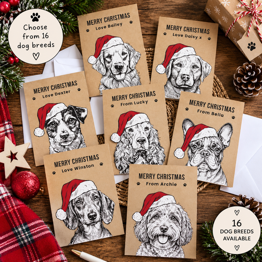 Personalised Dog Breed Christmas Card