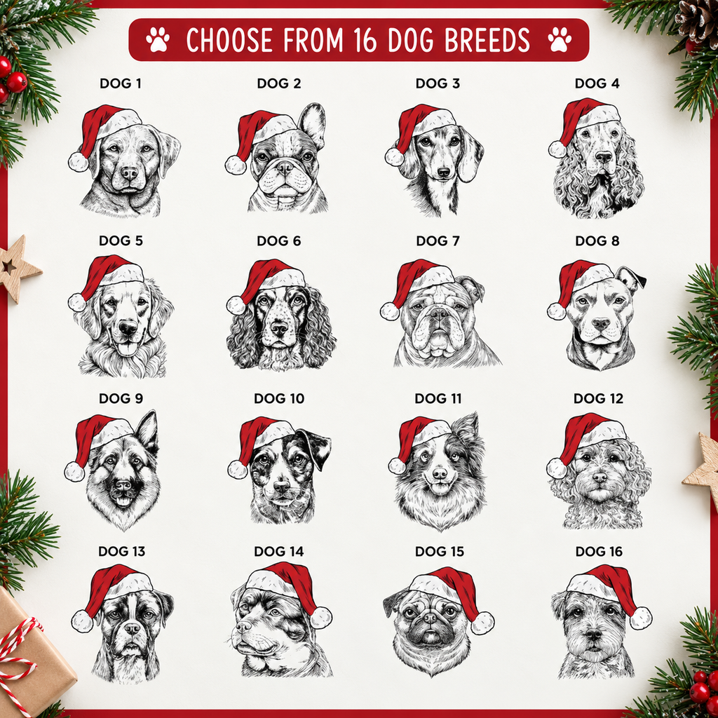 Personalised Dog Breed Christmas Card