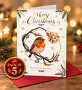 Robin Christmas Cards – Pack of 5 | Oh-My x Scribbles With Love