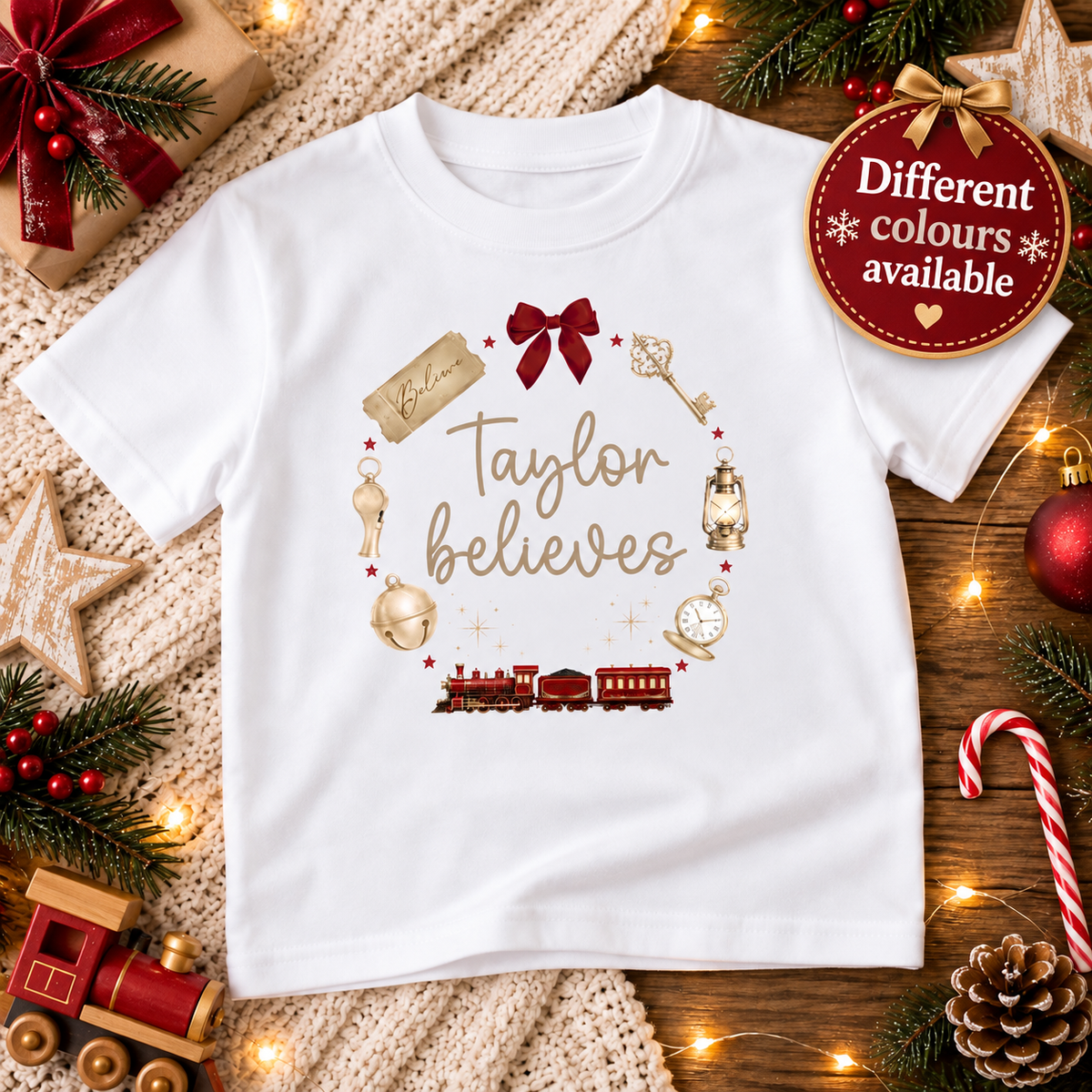 Personalised Christmas Believes T-Shirt – Kids