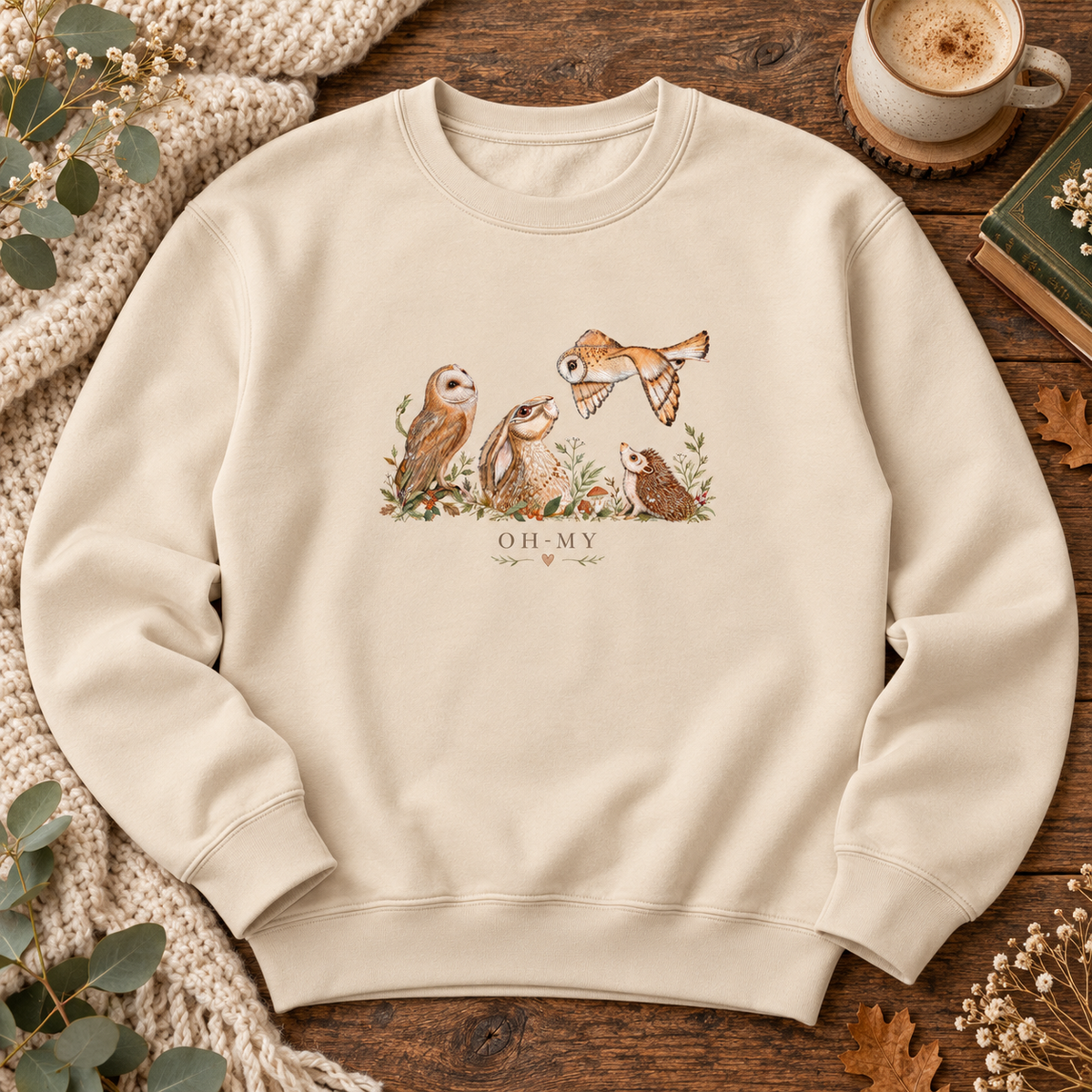 Oh-My Woodland Wildlife Sweatshirt | Embroidery Effect