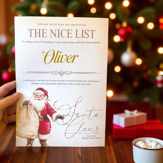 Nice List - Personalised A4 Neutral Santa