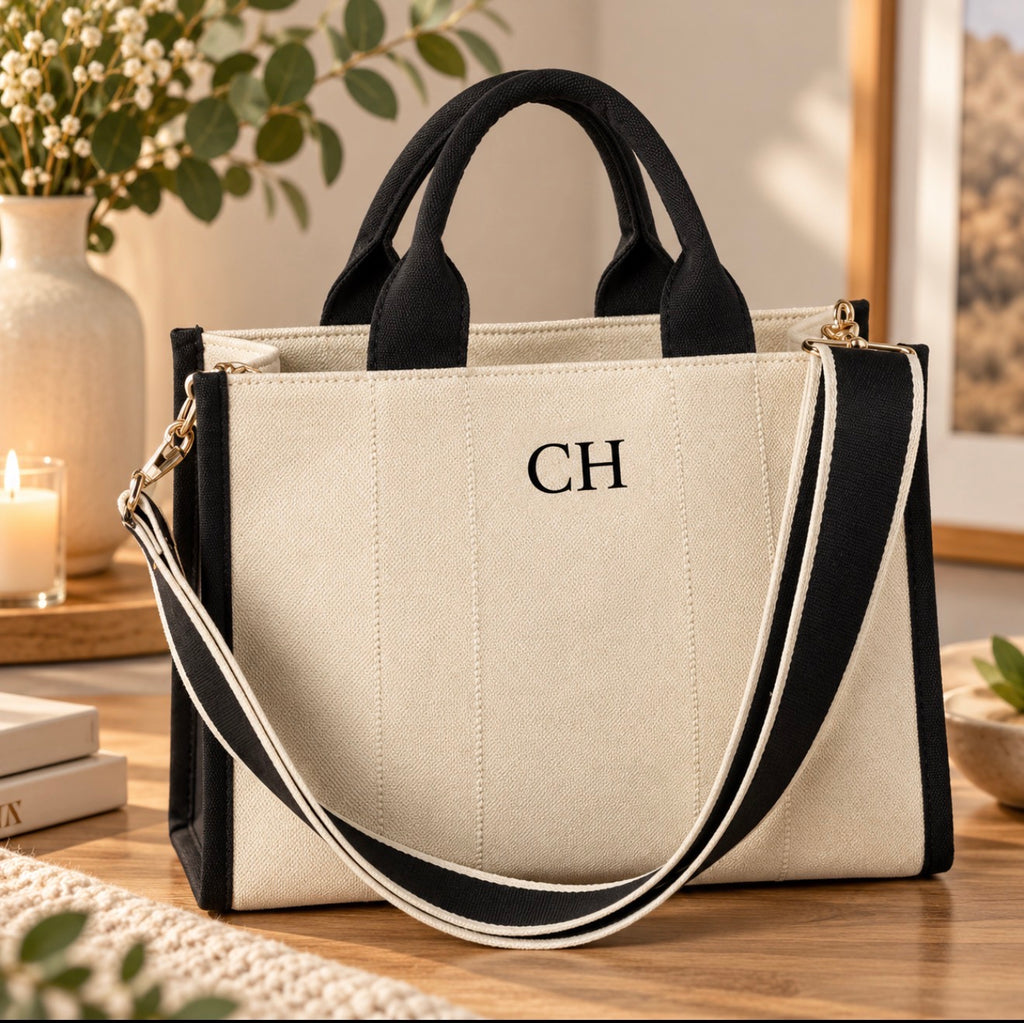 Personalised Initial Premium Twill Tote Bag