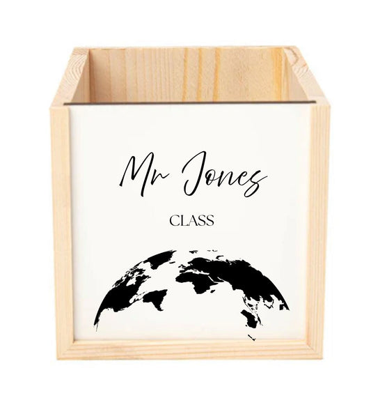Personalised Pen Pot - World