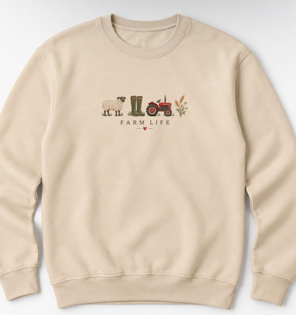 Farm Life Embroidery Effect Sweatshirt | Scribbles With Love