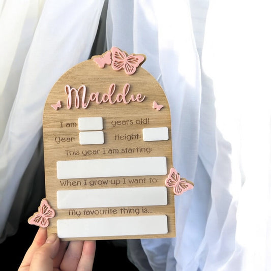 Back to School Board with Butterfly Embellishments