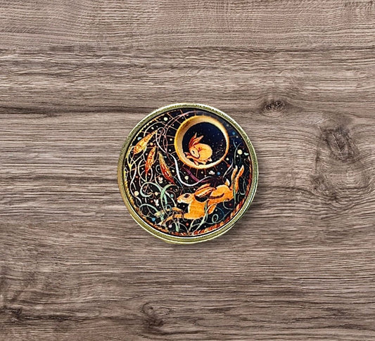 Hare In The Moon - Gold Pin