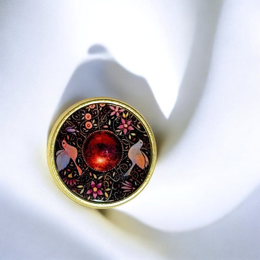 ‘Lovebirds’ gold pin